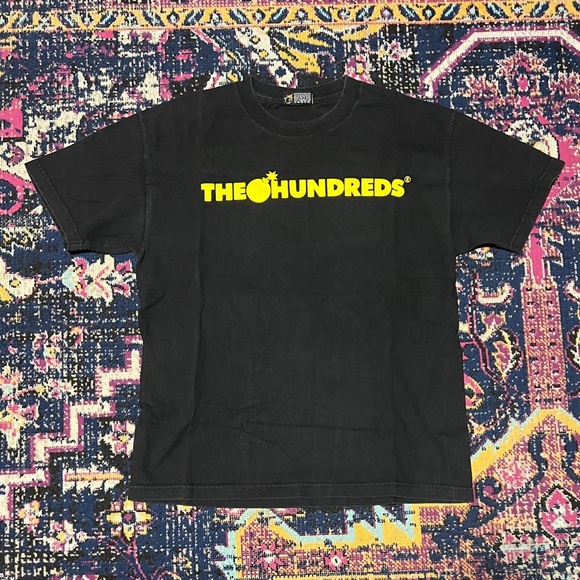 The Hundreds Men Shirt Large Black Logo Graphic Print Crew Neck Short Sleeve Tee - Picture 1 of 1